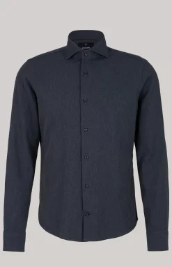 Pai Cotton Shirt in Dark Blue Marl