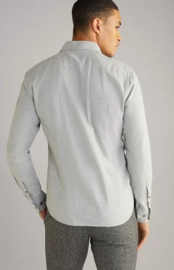 Pai Cotton Shirt in Light Grey Marl