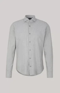 Pai Cotton Shirt in Light Grey Marl