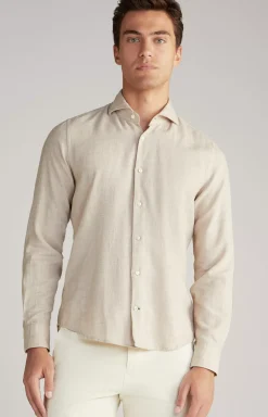 Pai Flannel Shirt in Light Brown Marl