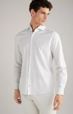 Pai Shirt in a White/Light Blue Pattern