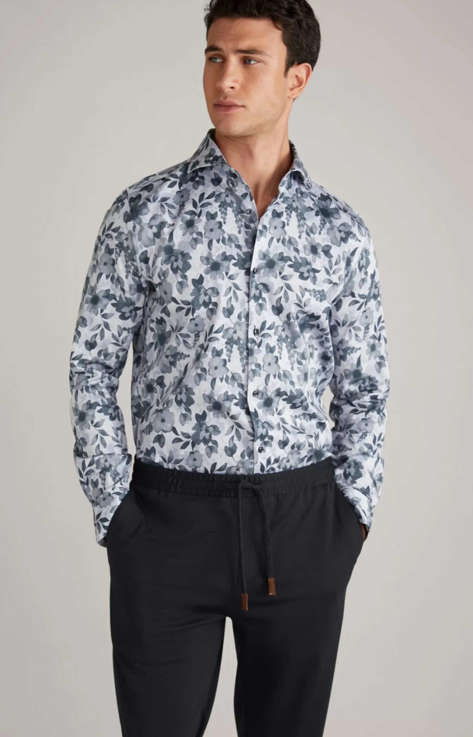 Pai Shirt in Grey/Off-white