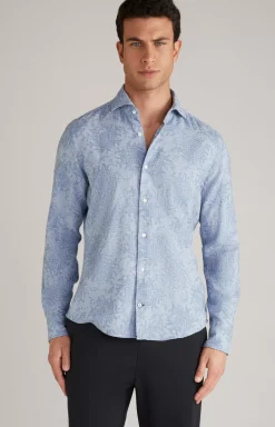 Pai Wool Blend Shirt in a Blue Pattern