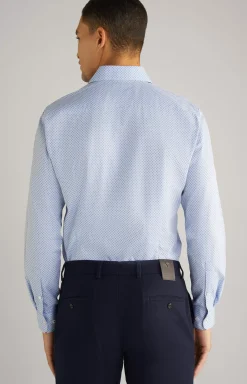 Paiton Cotton Shirt in a Blue Pattern