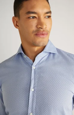 Paiton Cotton Shirt in a Blue Pattern