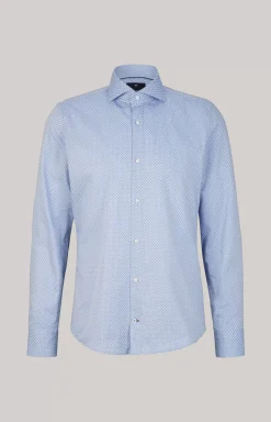 Paiton Cotton Shirt in a Blue Pattern