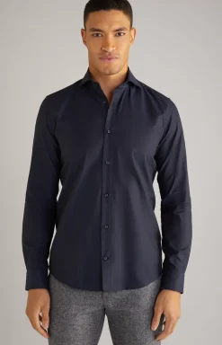 Paiton Cotton Shirt in Dark Blue