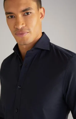 Paiton Cotton Shirt in Dark Blue
