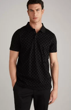 Pancrazio Cornflower Polo Shirt in Black