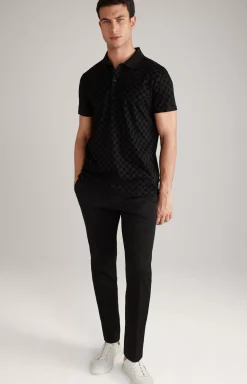 Pancrazio Cornflower Polo Shirt in Black