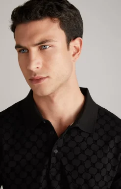 Pancrazio Cornflower Polo Shirt in Black