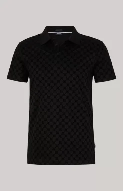 Pancrazio Cornflower Polo Shirt in Black