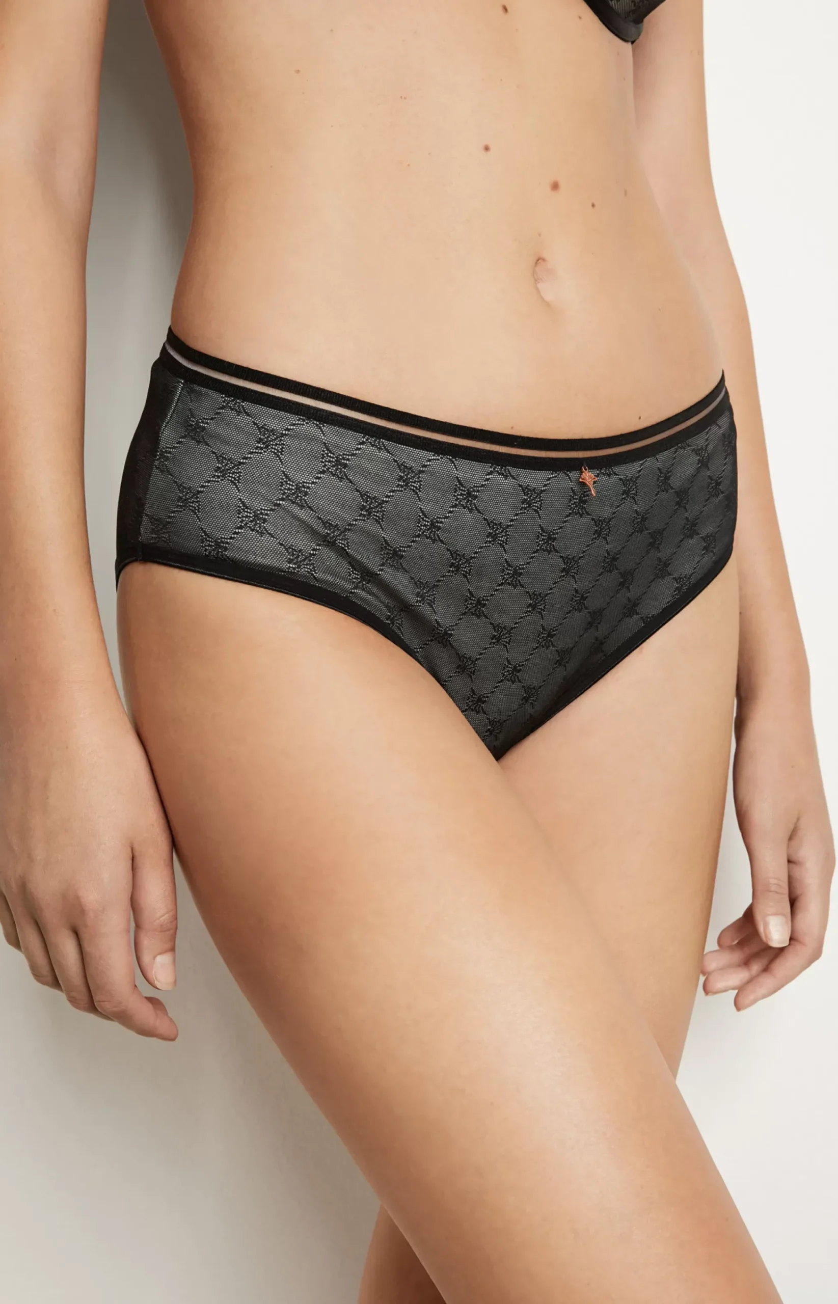 Panty in Light Grey Melange/Black