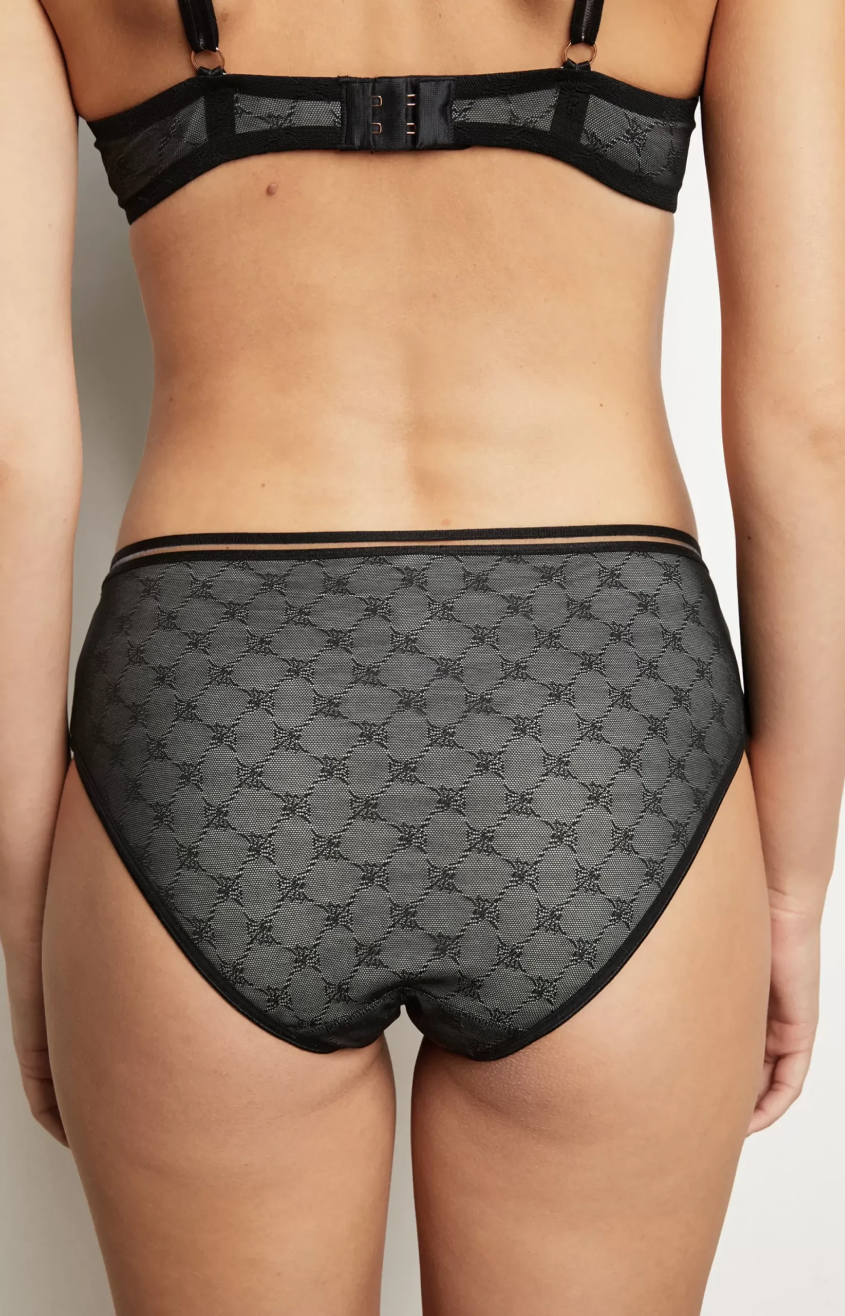 Panty in Light Grey Melange/Black