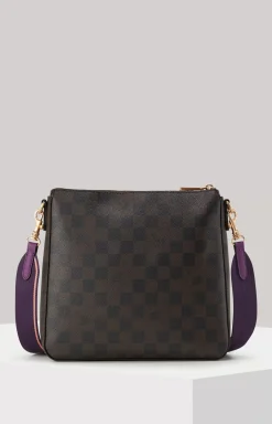 Piazza Diletta Jasmina Shoulder Bag in Dark Brown and Purple