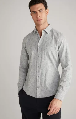 Pit Cotton Shirt in Light Grey, patterned