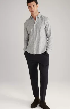 Pit Cotton Shirt in Light Grey, patterned