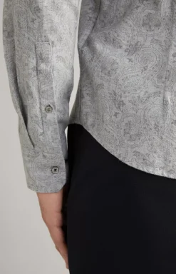 Pit Cotton Shirt in Light Grey, patterned