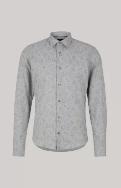 Pit Cotton Shirt in Light Grey, patterned