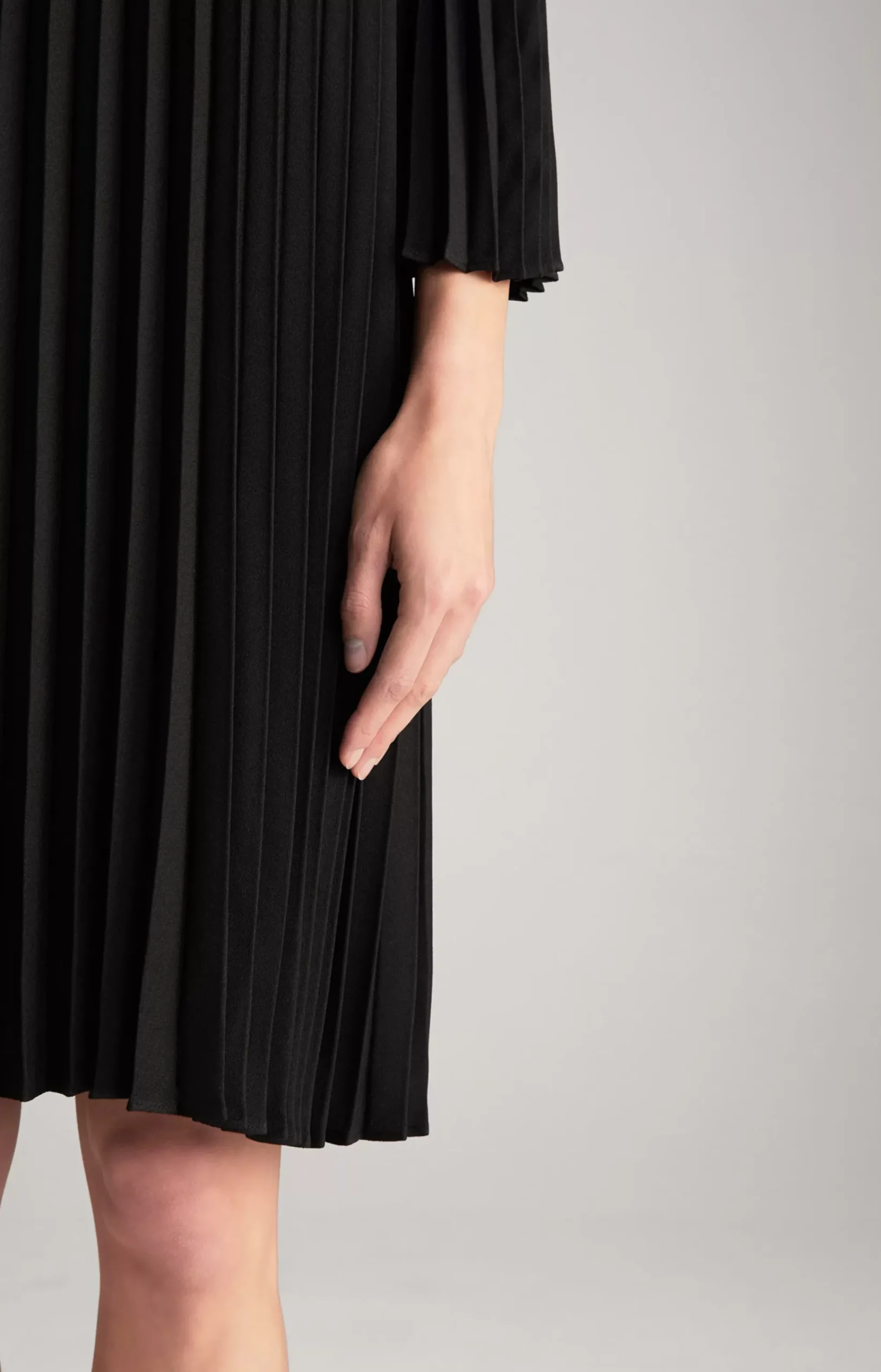 Pleated Dress in Black