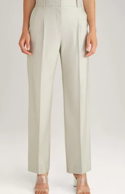 Pleat-front Trousers in Light Beige Marl