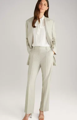 Pleat-front Trousers in Light Beige Marl