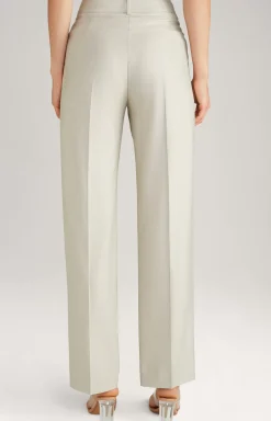 Pleat-front Trousers in Light Beige Marl