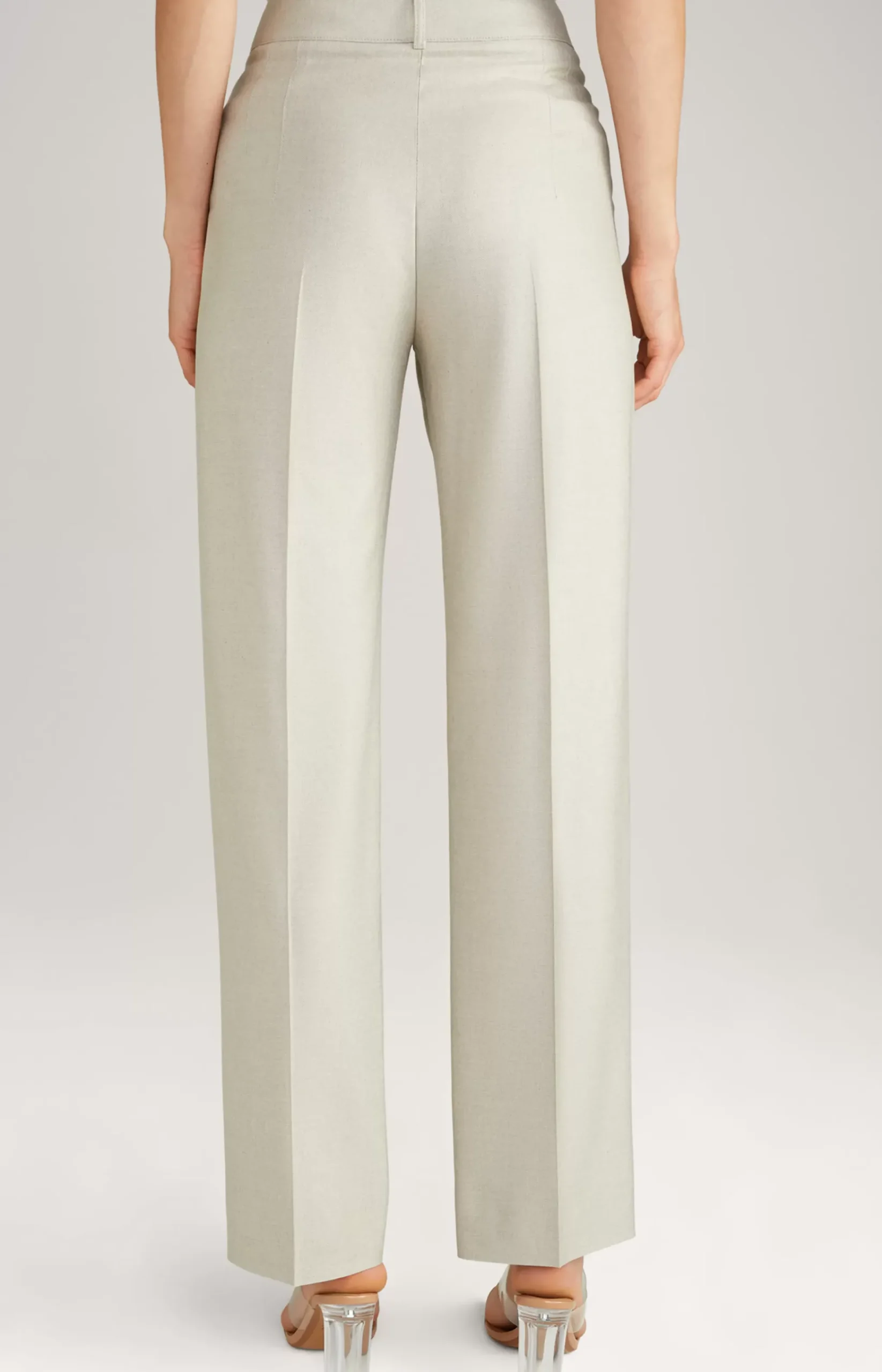 Pleat-front Trousers in Light Beige Marl
