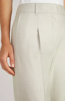 Pleat-front Trousers in Light Beige Marl