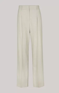 Pleat-front Trousers in Light Beige Marl