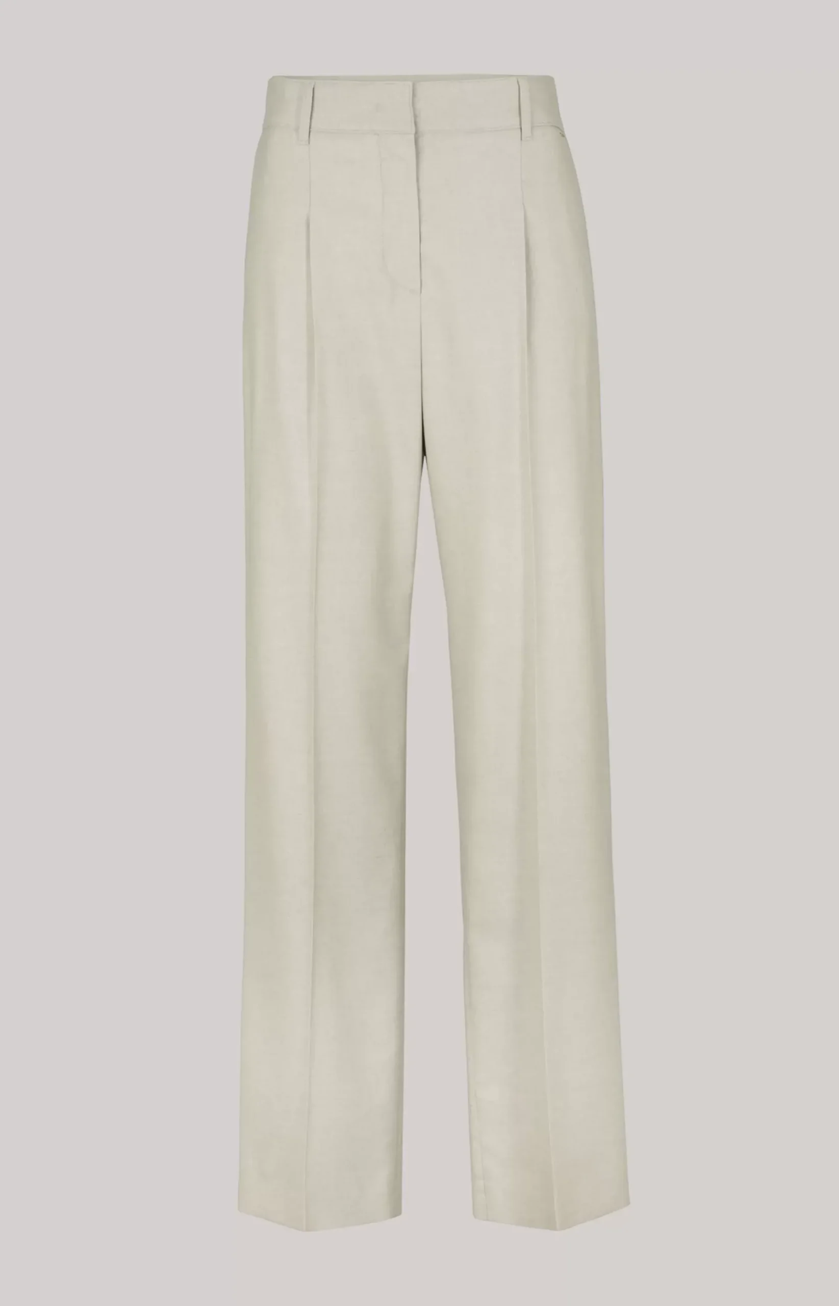 Pleat-front Trousers in Light Beige Marl