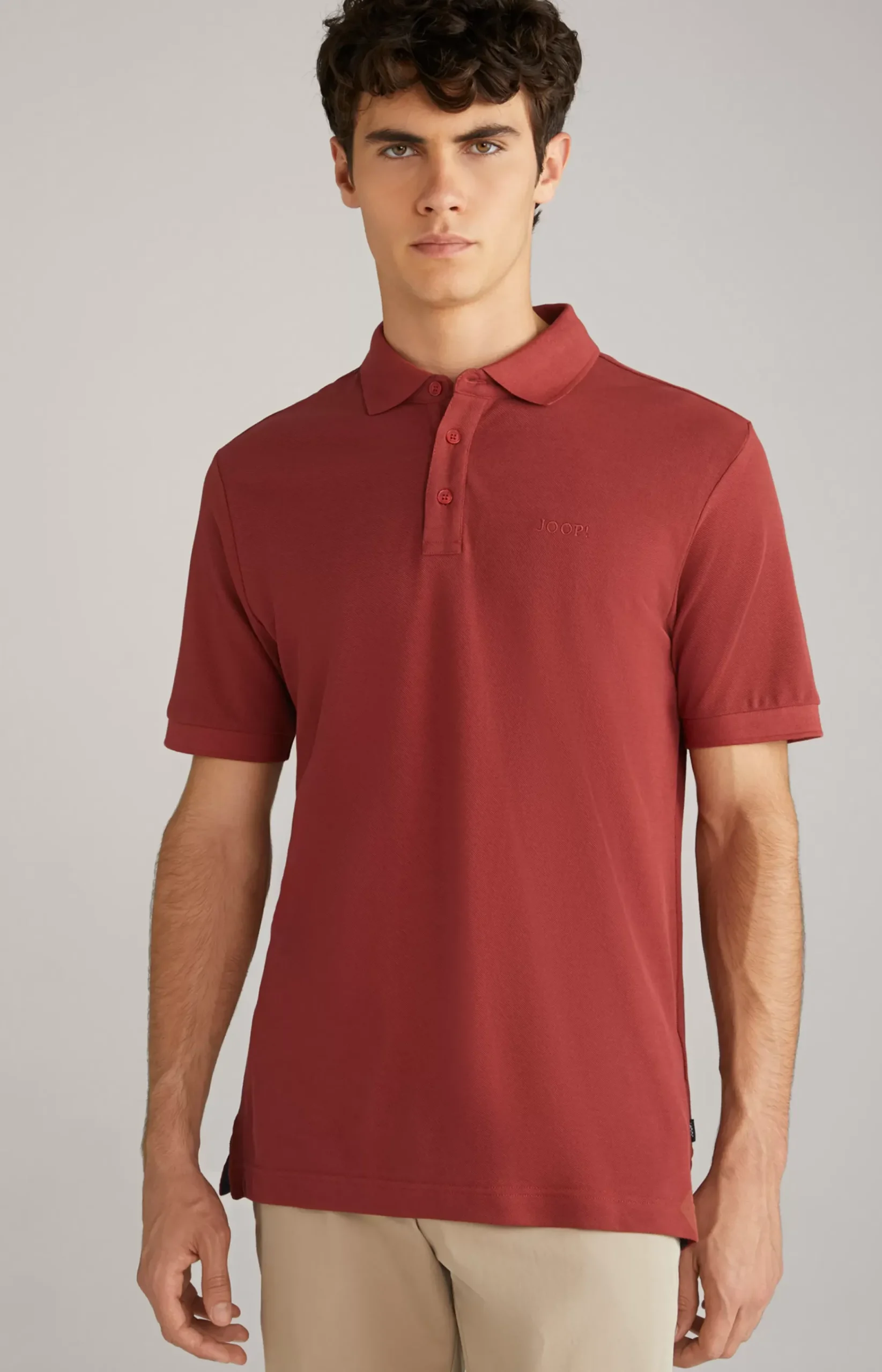 Primus Cotton Polo Shirt in Brick Red