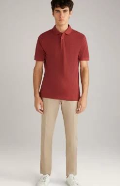 Primus Cotton Polo Shirt in Brick Red