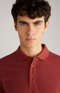 Primus Cotton Polo Shirt in Brick Red