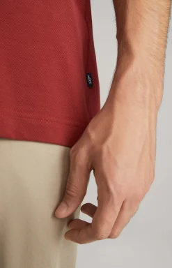 Primus Cotton Polo Shirt in Brick Red
