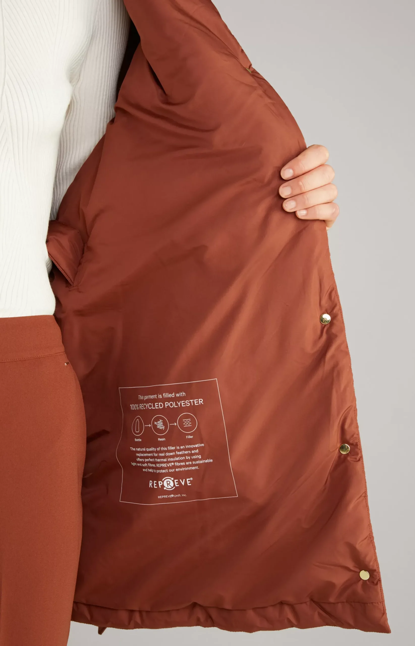 Quilted Cape Jacket in Copper Brown