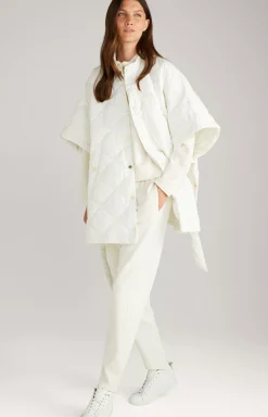 Quilted Cape Jacket in Off-white
