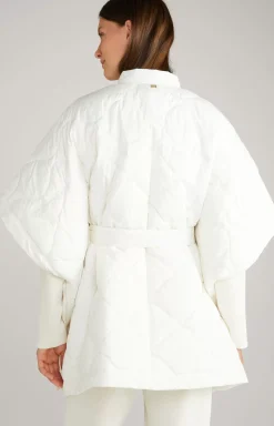 Quilted Cape Jacket in Off-white