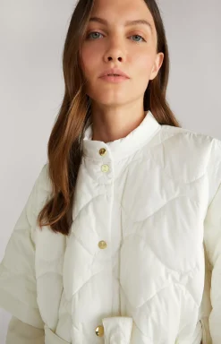 Quilted Cape Jacket in Off-white