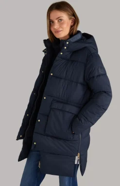 Quilted Coat in Dark Blue
