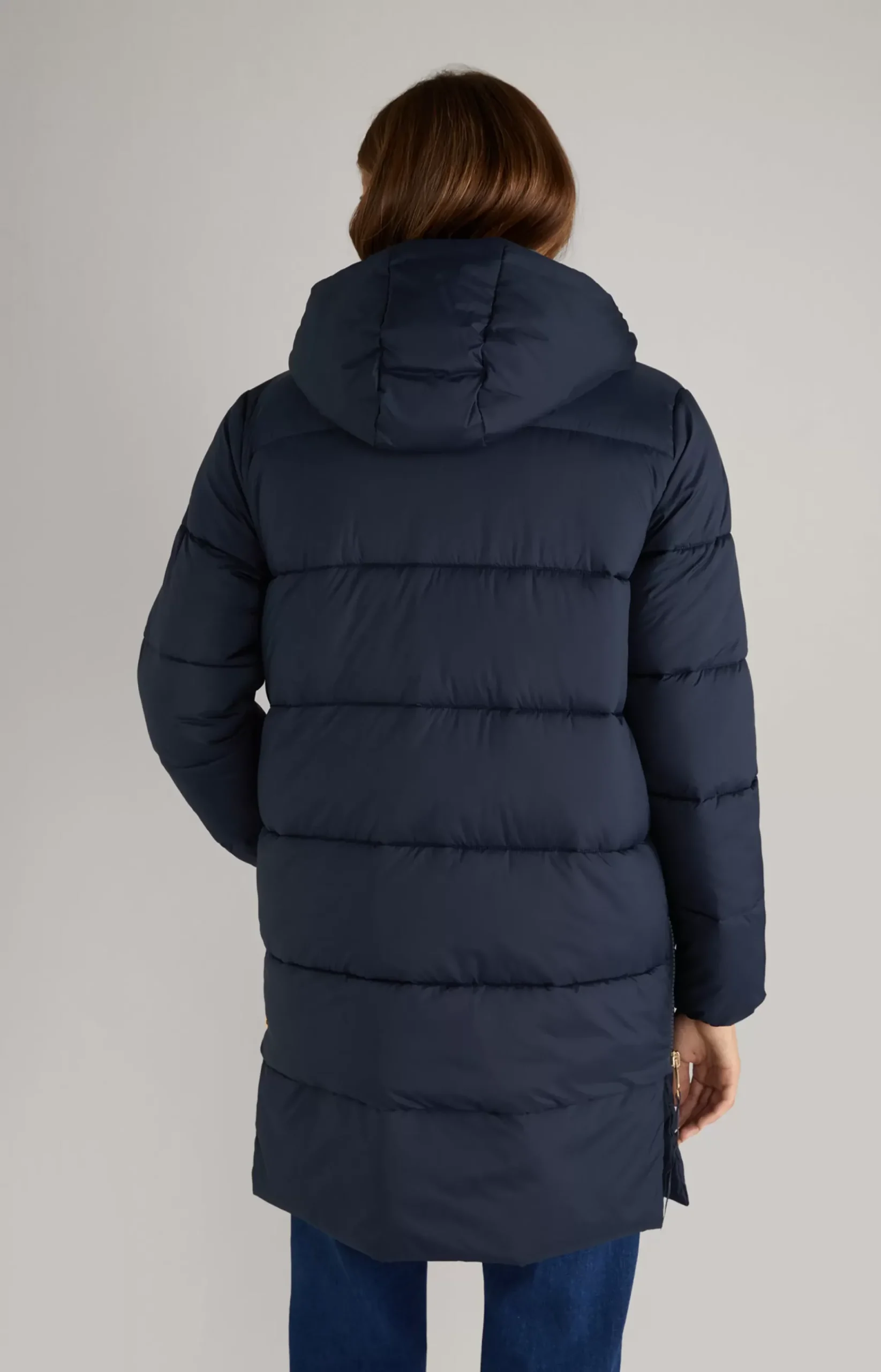 Quilted Coat in Dark Blue