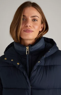 Quilted Coat in Dark Blue