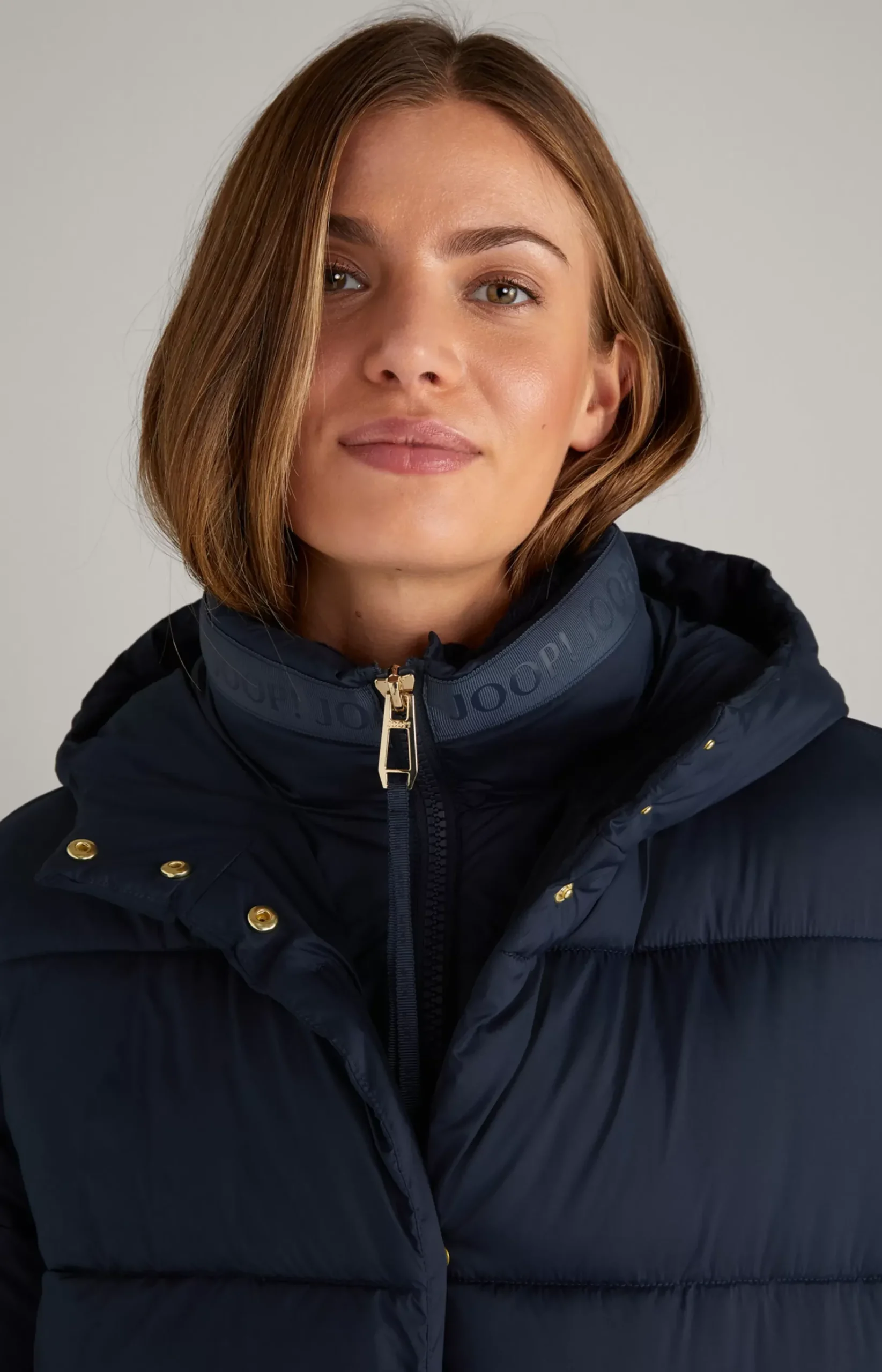 Quilted Coat in Dark Blue