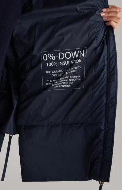 Quilted Coat in Dark Blue
