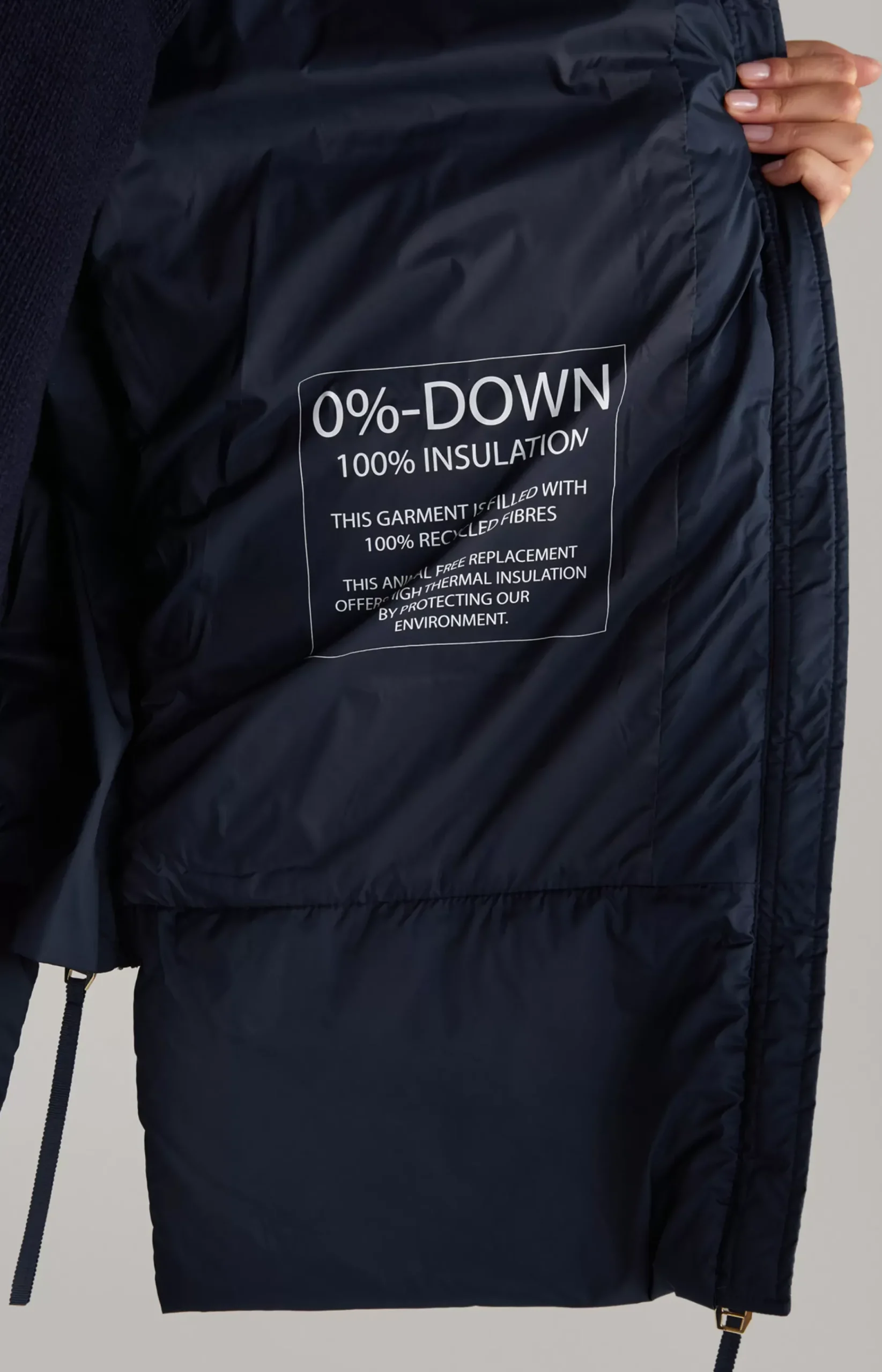 Quilted Coat in Dark Blue