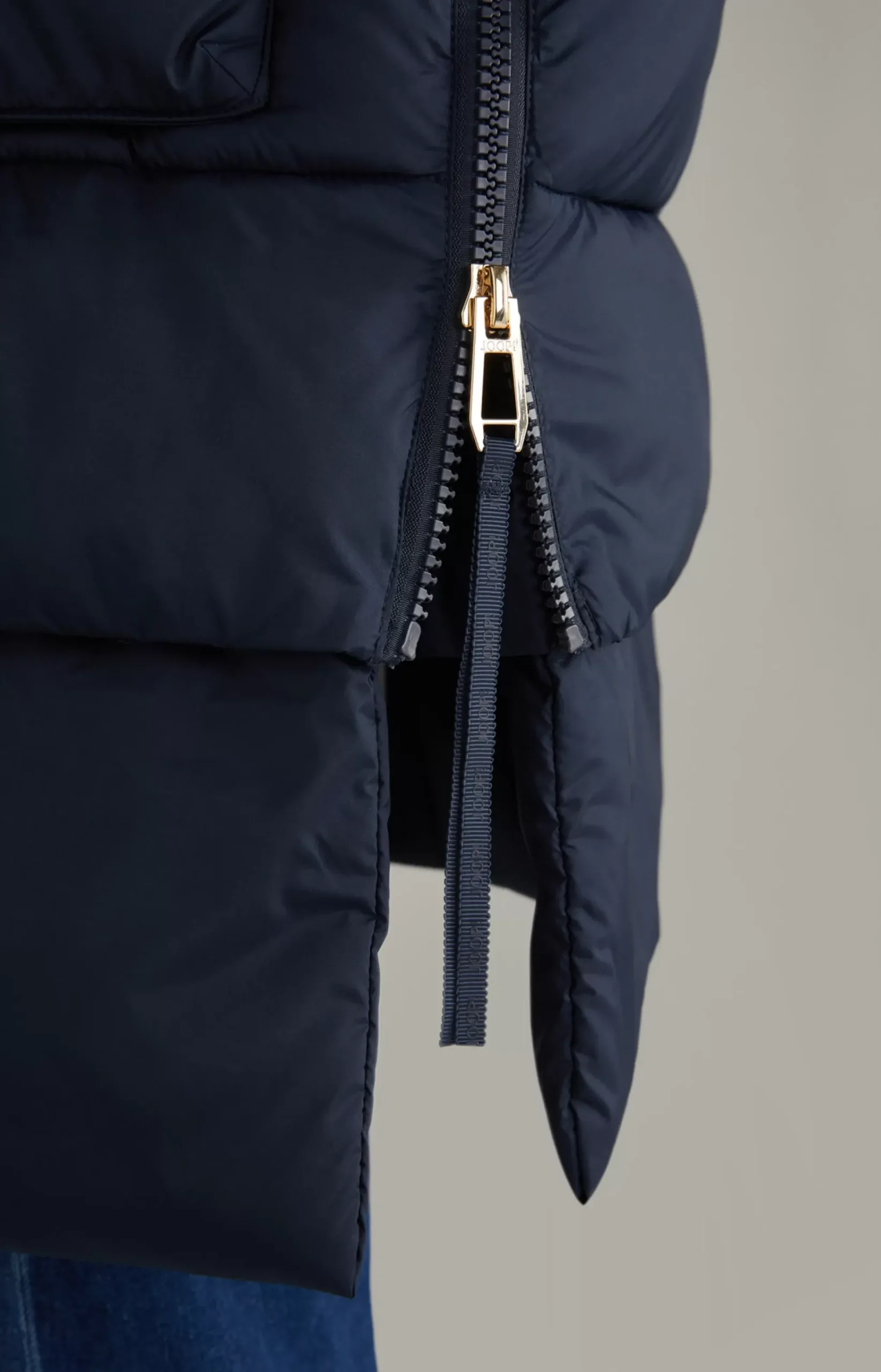 Quilted Coat in Dark Blue