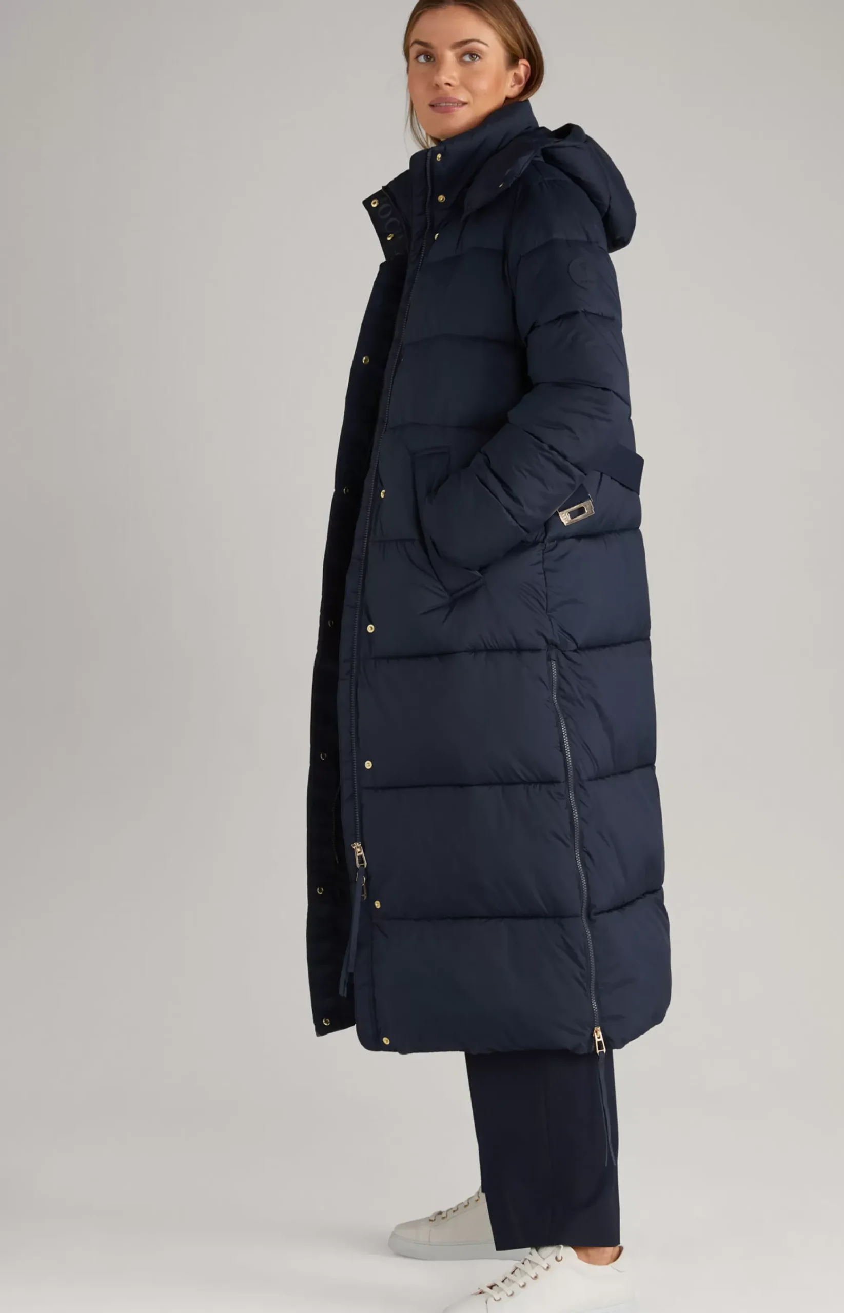 Quilted Coat in Navy