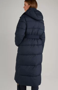 Quilted Coat in Navy