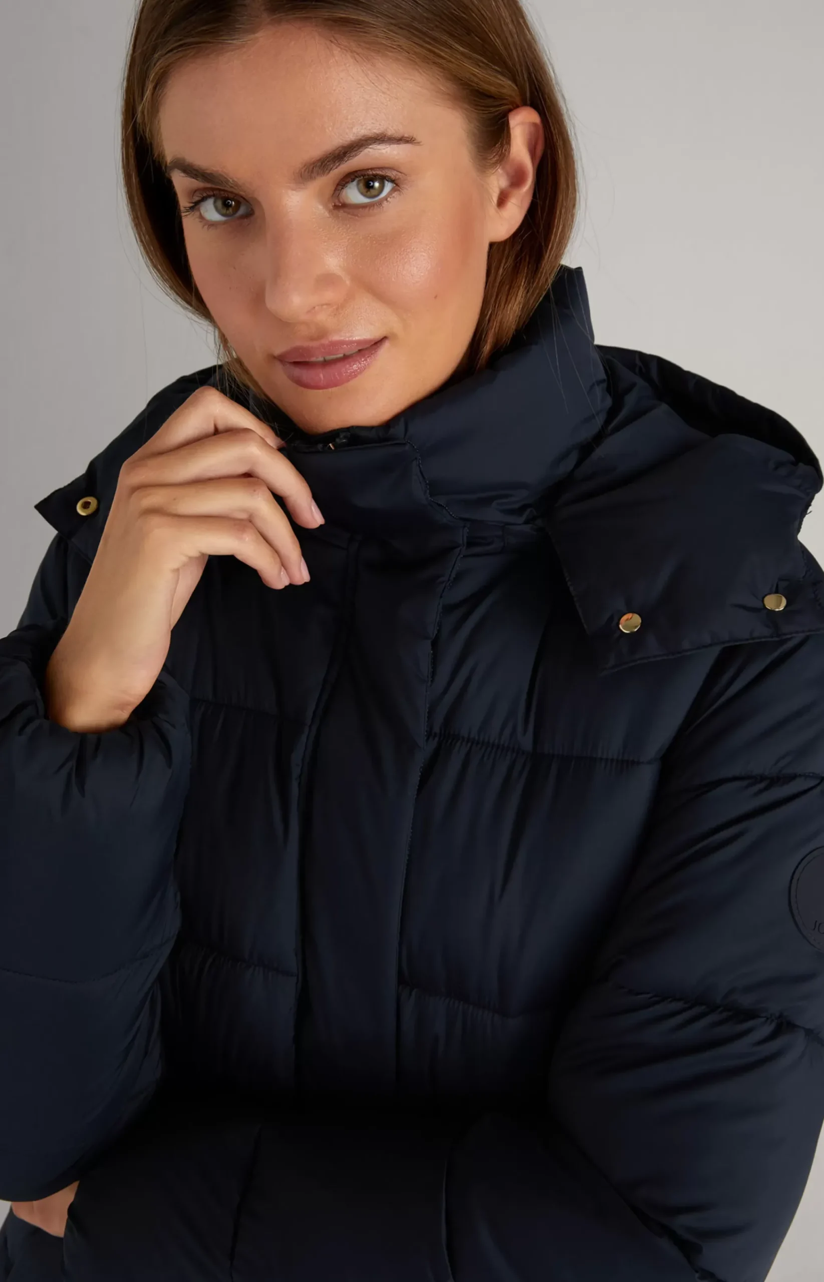 Quilted Coat in Navy