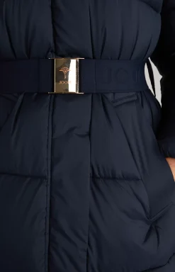 Quilted Coat in Navy
